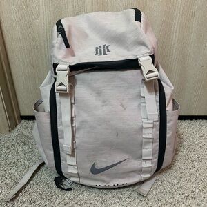 NIKE Kyrie Irving Elite Basketball Bag Backpack Cream Black Travel Spacious Gym